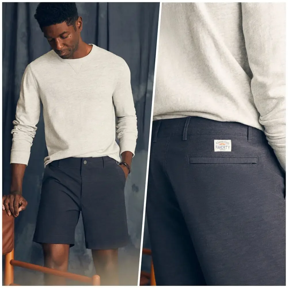 Faherty | Men | All Day Charcoal 7 Inch Flat Front Performance Shorts | Size 38